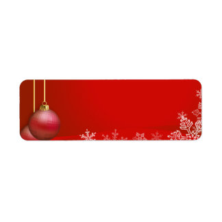 Red Christmas Address Labels