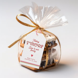 Red Christmas Baby Shower S'mores Favour Tags