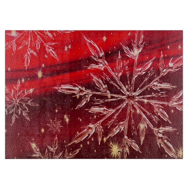 Red Christmas Background Cutting Board (Front)