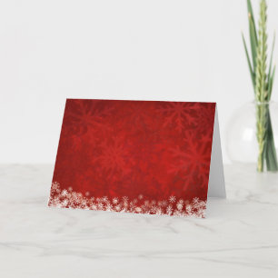 red christmas background with snowflakes, snow holiday card