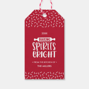 Red   Christmas Baking Spirits Bright Gift Tags