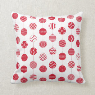 Red Christmas Ball Pattern Pillow