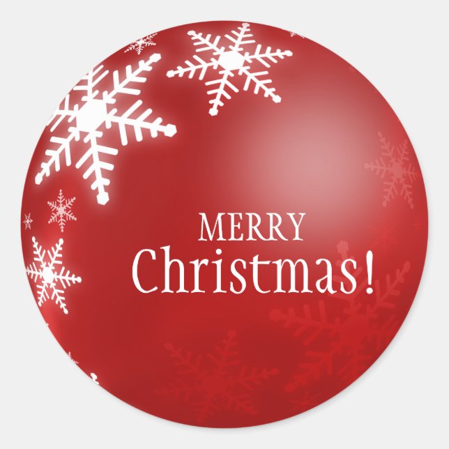 Red Christmas Ball Snowflakes sticker (Front)