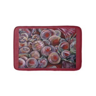 Red Christmas Balls Bath Mat