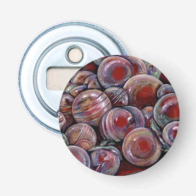 Red Christmas Balls Bottle Opener (Front)