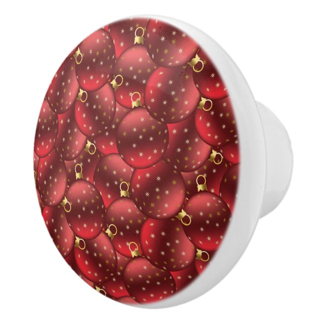 Red Christmas balls Ceramic Knob (Right)