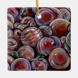 Red Christmas Balls Ceramic Tree Decoration