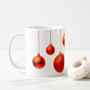Red Christmas Balls decoration photo Coffee Mug