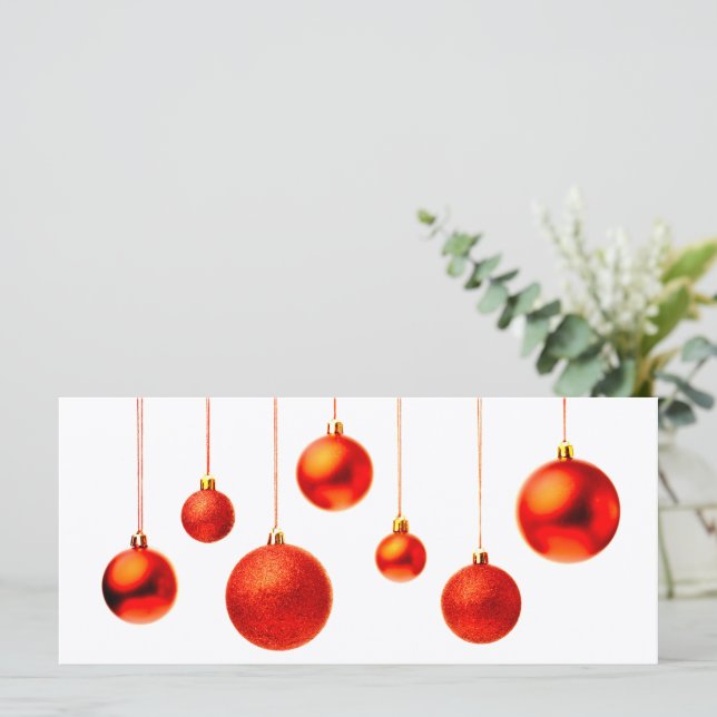 Red Christmas Balls decoration photo with text (Standing Front)