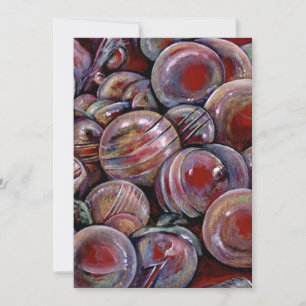 Red Christmas Balls Holiday Card