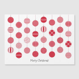 Red Christmas Balls Magnetic Card