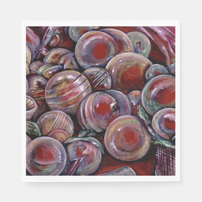 Red Christmas Balls Napkin (Front)