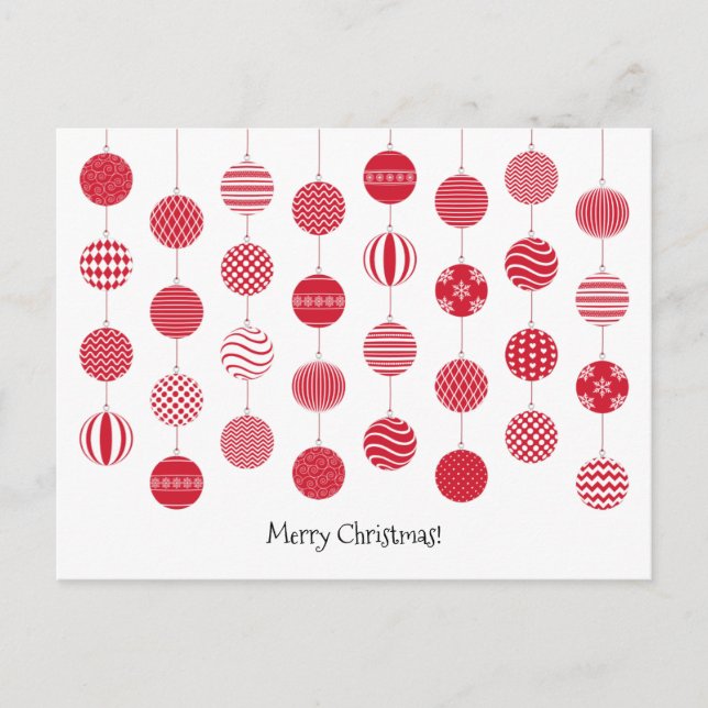 Red Christmas Balls Postcard (Front)