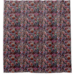 Red Christmas Balls Shower Curtain