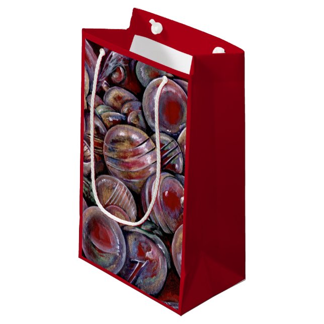 Red Christmas Balls Small Gift Bag (Front Angled)