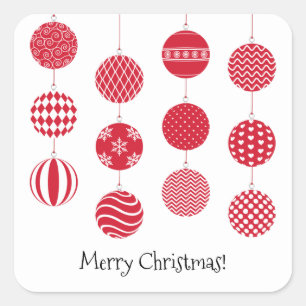 Red Christmas Balls Sticker