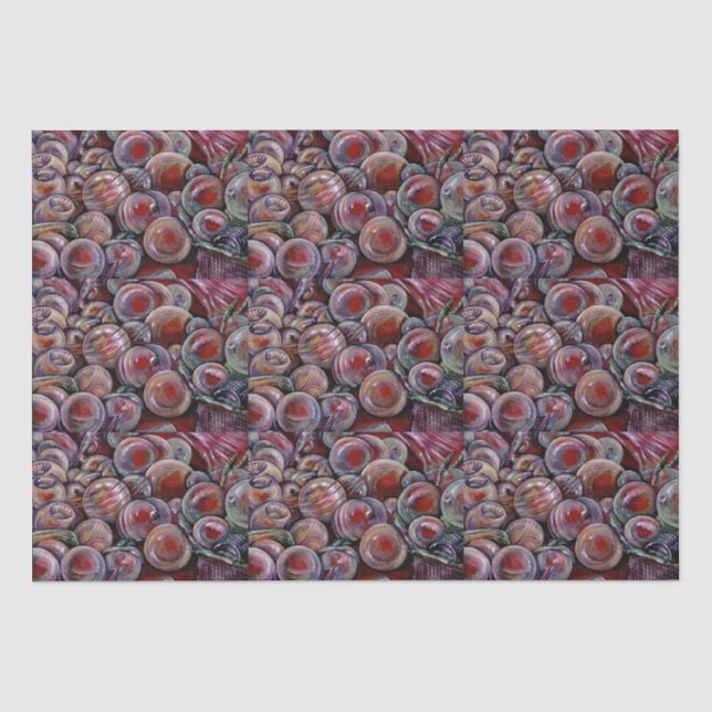 Red Christmas Balls Tissue Paper (Front)