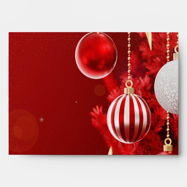 Red Christmas Balls,Tree Envelope (Front)