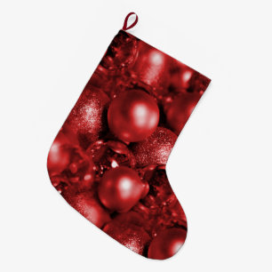 Red Christmas Baubles Large Christmas Stocking