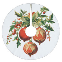 Red Christmas Baubles with Holly Festive