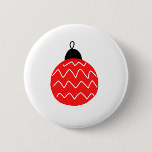 red christmas bells art coffee mug 6 cm round badge