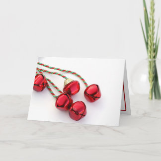 Red Christmas Bells Holiday Card
