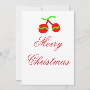 Red Christmas bells merry Christmas add name date  Holiday Card