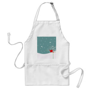 Red Christmas Bird Standard Apron