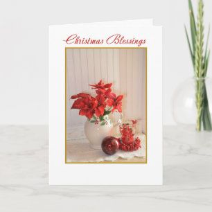 Red Christmas Blessings Holiday Card