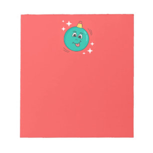 Red Christmas blue emoji smile Notepad