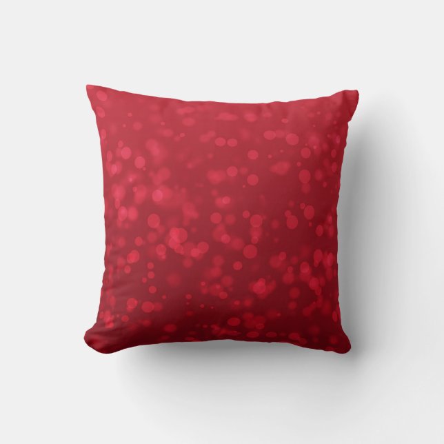 Red Christmas Bokeh Pattern Cushion (Front)