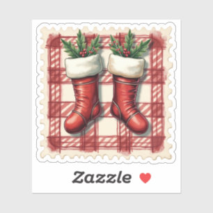 Red Christmas Boots Stamp