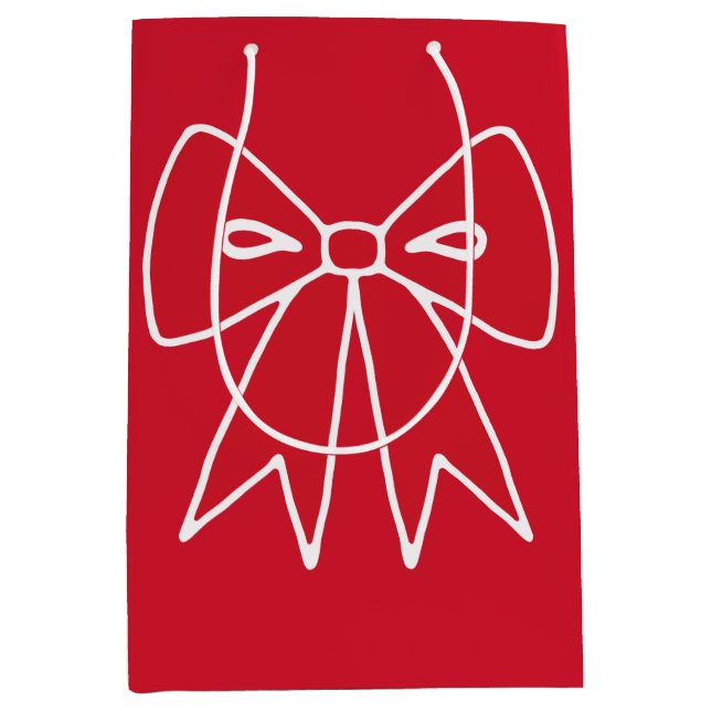Red Christmas Bow Gift Bag (Front)