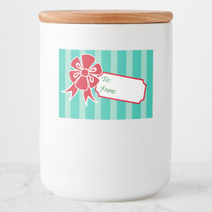 Red Christmas Bow Gift Tag Jar Labels
