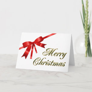 Red Christmas Bow Holiday Card