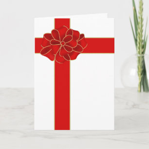Red Christmas Bow Holiday Card
