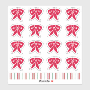 Red Christmas Bow Stickers
