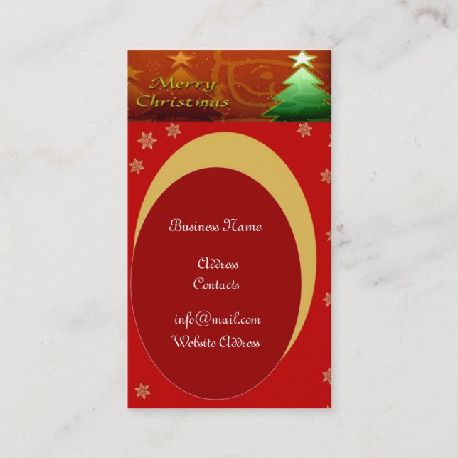 Red Christmas Business Card (Front)