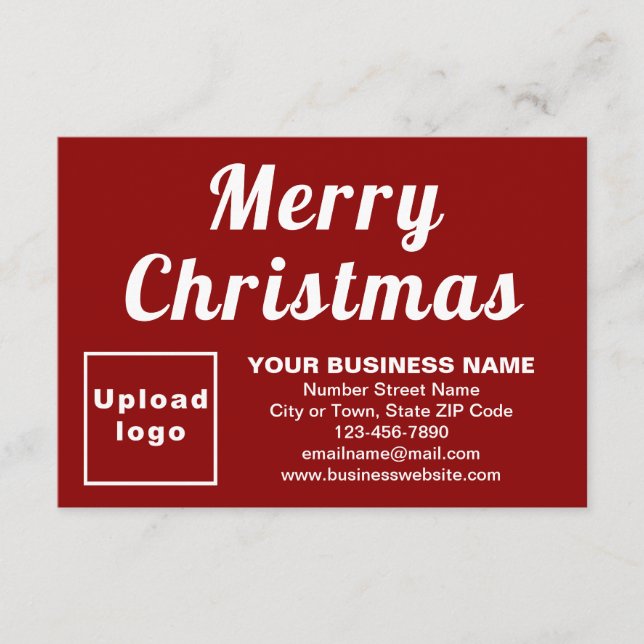 Red | Christmas | Business | Small Flat Greeting Card (Front)