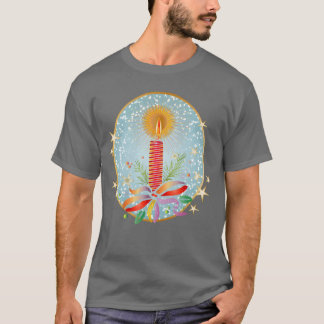 red Christmas candle for Christmas in the frame gi T-Shirt