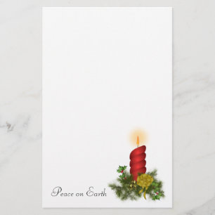 Red Christmas Candle Stationery