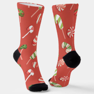 Red Christmas Candy Socks