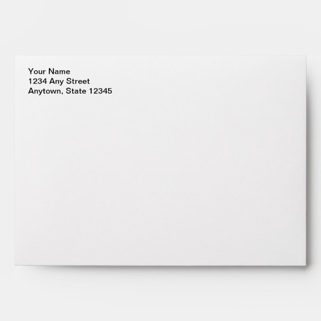 Red Christmas Card Envelope w/ Return Address (Front)