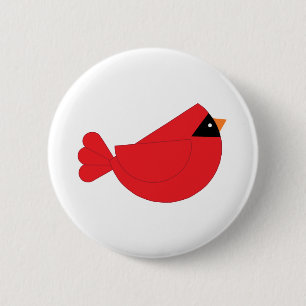 Red Christmas Cardinal Bird 6 Cm Round Badge