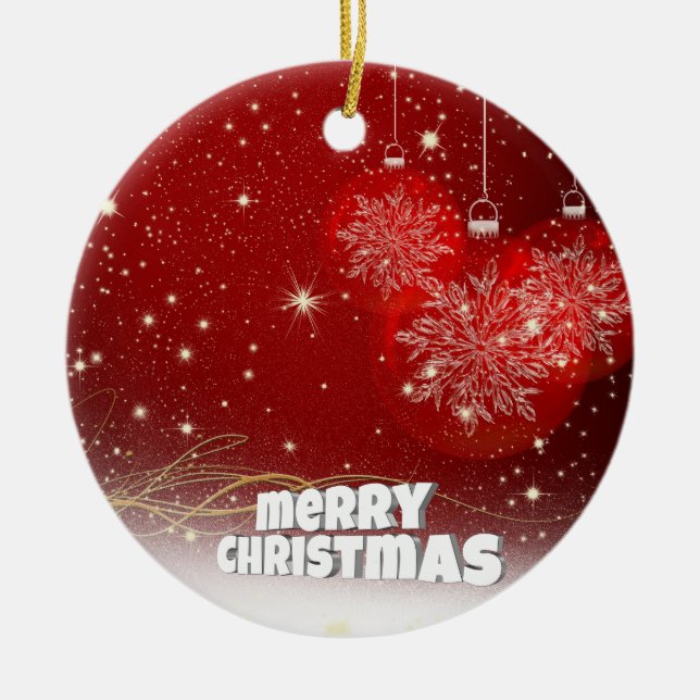 Red christmas ceramic tree decoration (Front)