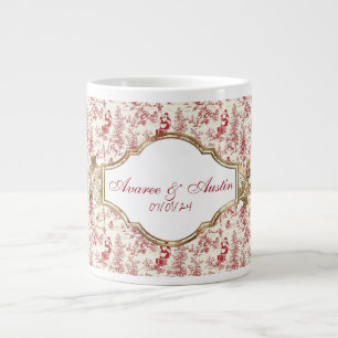 Red Christmas Chinoiserie Newlyweds Large Coffee Mug