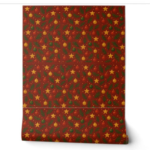 Red Christmas Classic Holiday Pattern Wallpaper
