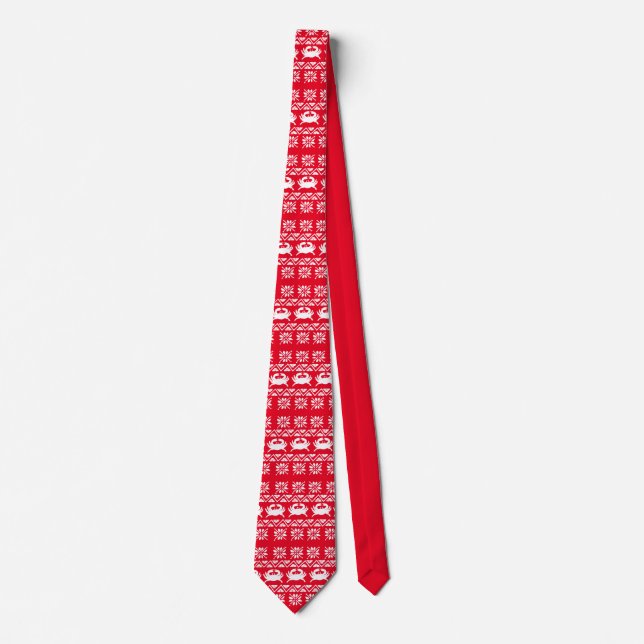 Red Christmas Crab Tie (Front)