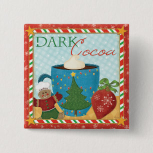 Red Christmas Cup with Creamy Cocoa 15 Cm Square Badge