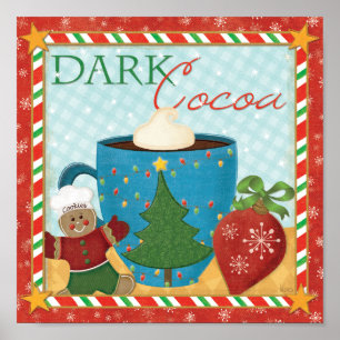 Red Christmas Cup with Creamy Cocoa Poster